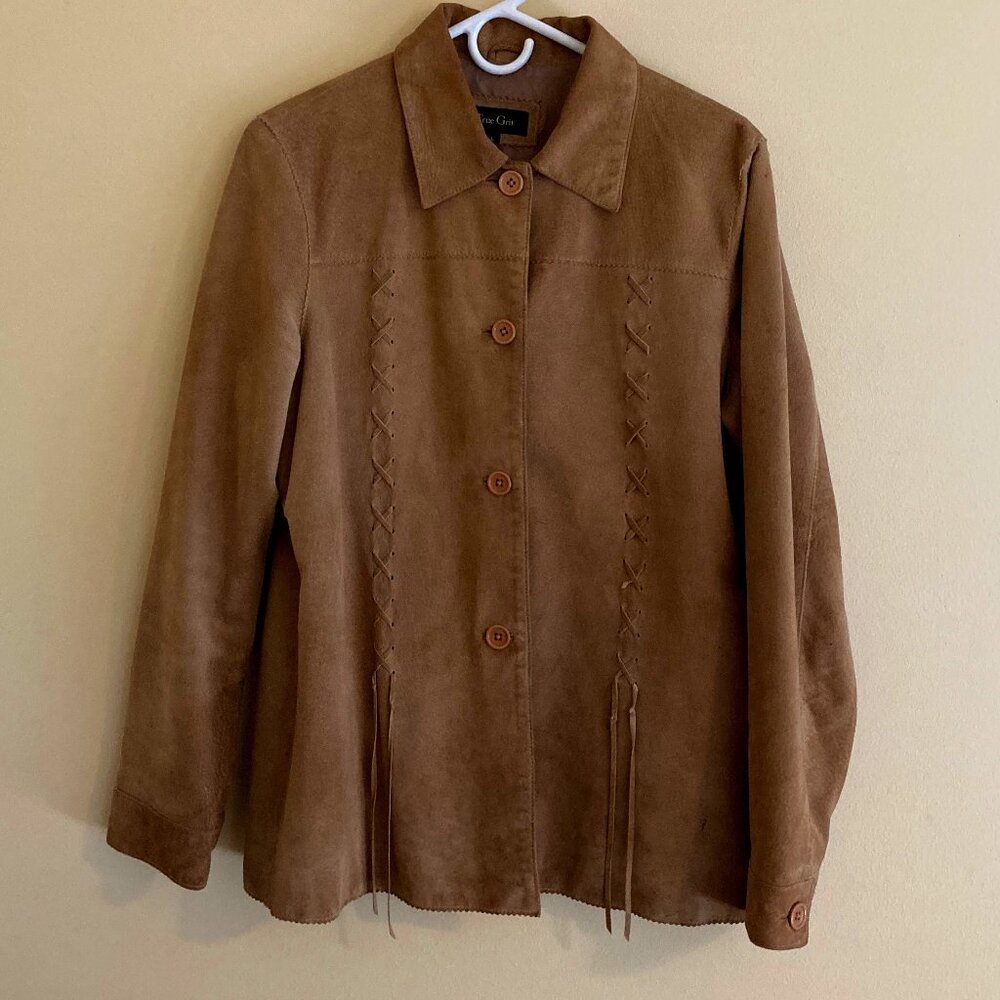 True Grit, ladies suede leather jacket.  Size Large
